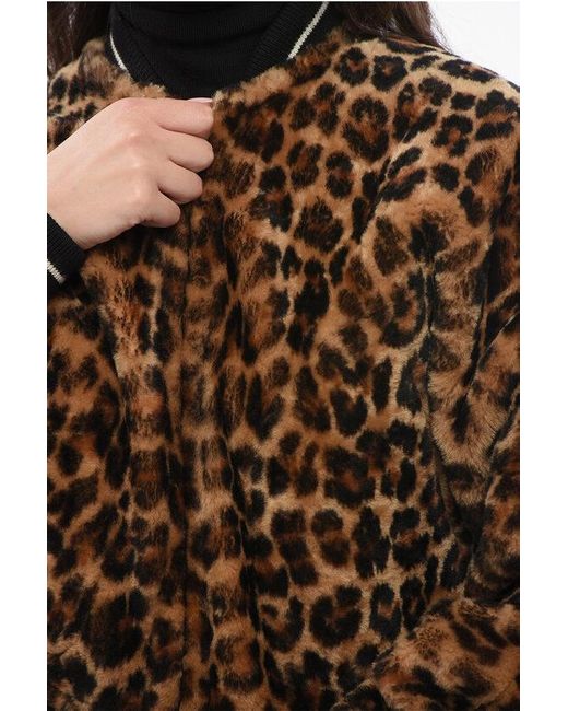Dior Black Animal Patterned Shearling Bomber Jacket