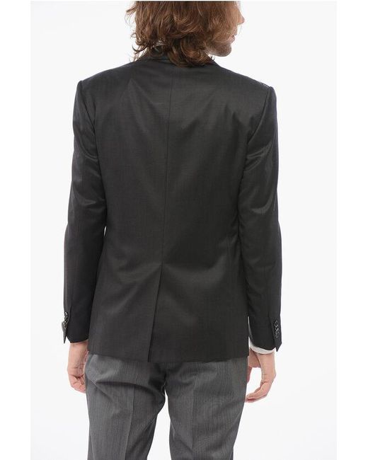 Corneliani Black 3 Pieces Academy Suit With Striped Pants for men