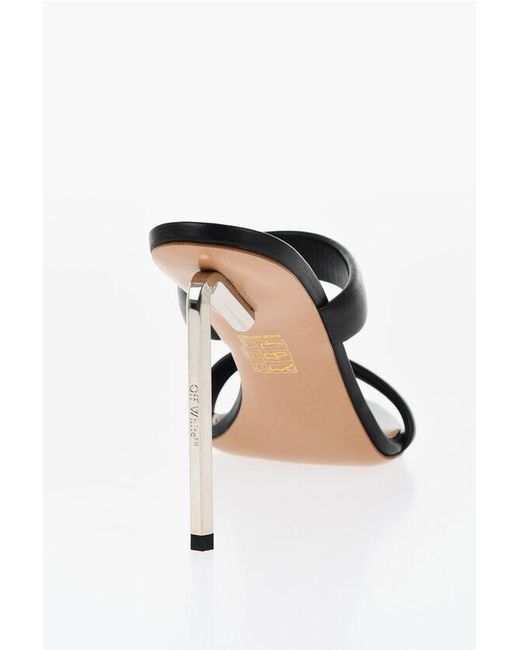 Off-White c/o Virgil Abloh Black Leather Allen Sandals With Heel 11 Cm