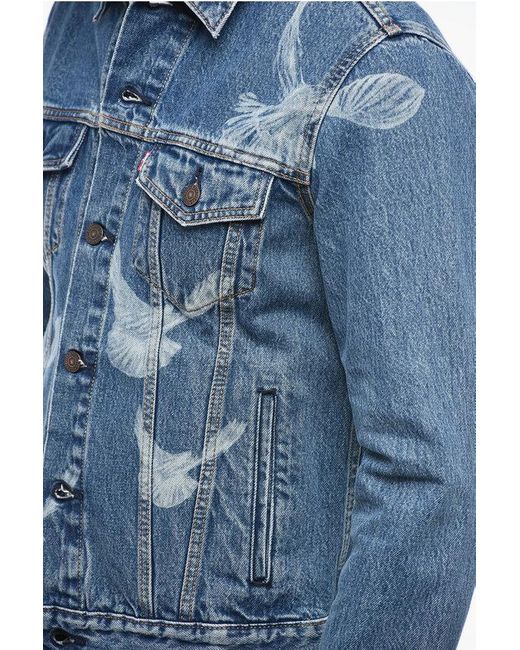 Levi's Blue 3.Paradise Trucker Denim Jacket With Dove Pattern for men