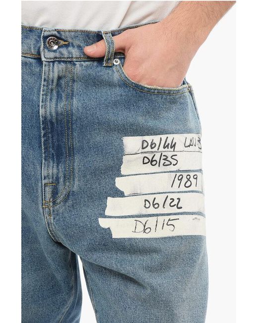 1989 STUDIO Blue Slim-Fit Straight-Leg Jeans Printed 26Cm for men