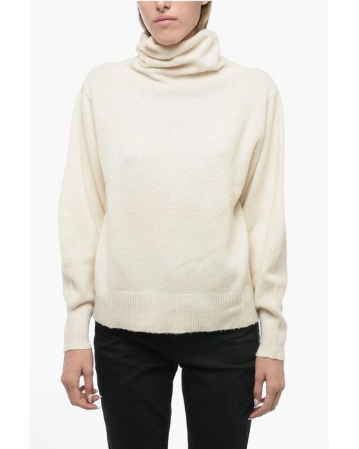 Zimmermann White Wool And Cashmere Turtleneck Sweater