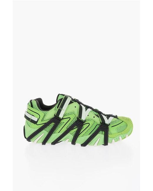DIESEL Green Mesh S-Prototype-Cr Sneakers With Velcro Fastening for men