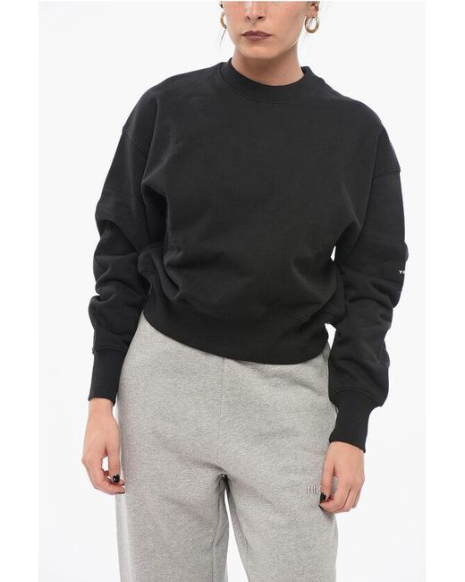 Y-3 Black Monochrome Cotton Sweatshirt With Crew Neck
