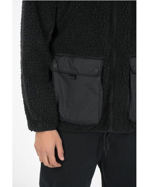 Converse Black Turtleneck Counter Climate Sherpa Jacket for men