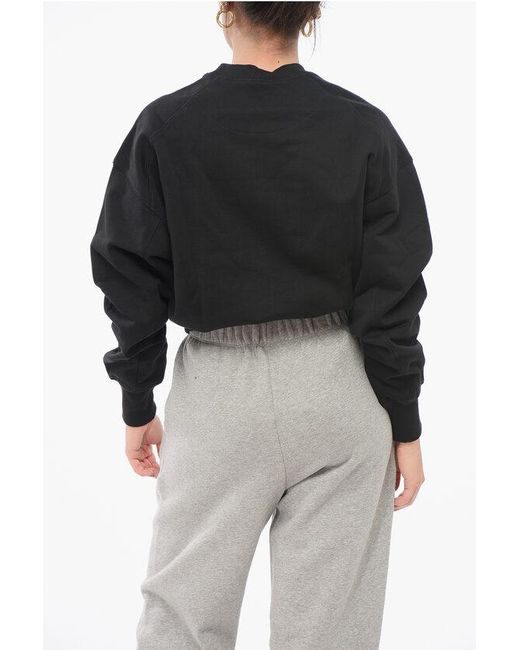 Y-3 Black Monochrome Cotton Sweatshirt With Crew Neck