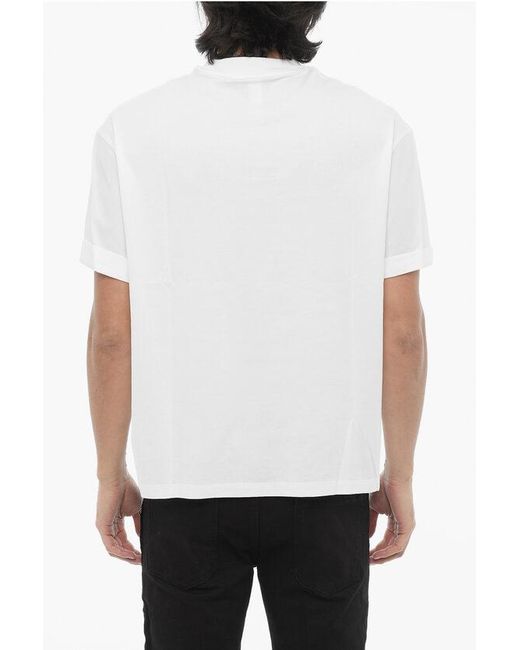 Neil Barrett White Solid Color Easy Fit Crew-Neck T-Shirt for men