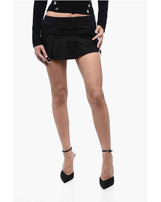 Off-White c/o Virgil Abloh Black Pleated Cargo Mini Skirt With Buckles Detail