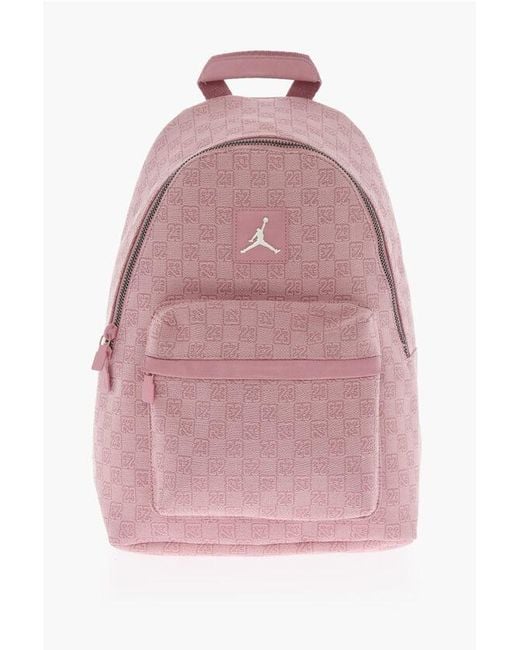 Nike Pink Air Jordan All-Over 23 Embroidered Soli Color Backpack