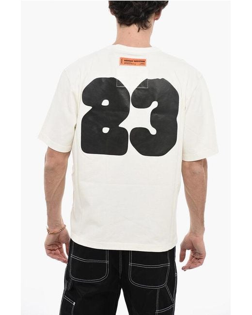 Heron Preston White Printed Hpny 23 Cotton T-Shirt for men