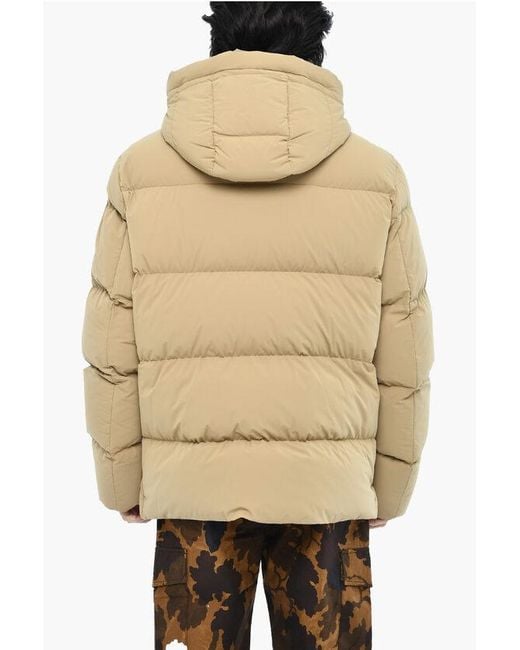 Woolrich Natural Quilted Sierra Supreme Down Jacket With 4 Pockets for men