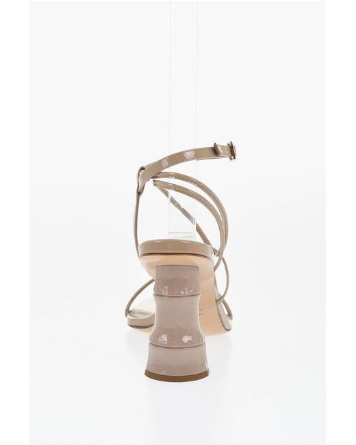 1300~GIA COUTURE Leather and Fabric GIA1 Sandals with Touch Strap Closure 4cm main image 0