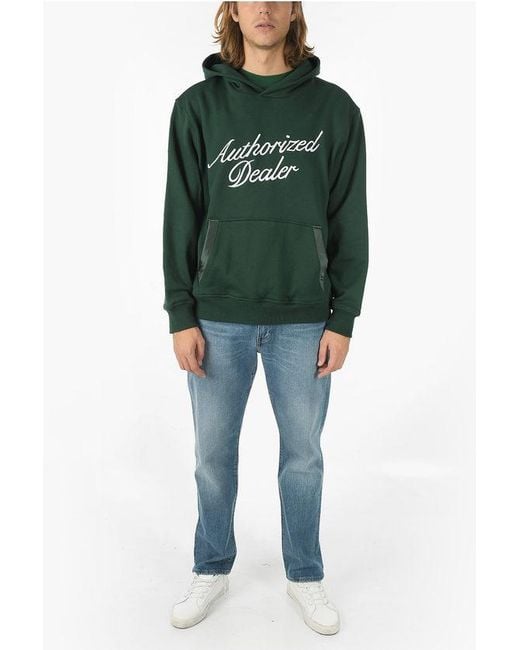 Just Don Green Embroidered Hoodie With Pocket On The Front for men