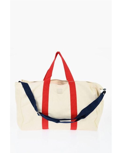 Woolrich Red Canvas Tote Bag With Tape Handles And Adjustable Shoulder St Size Unic