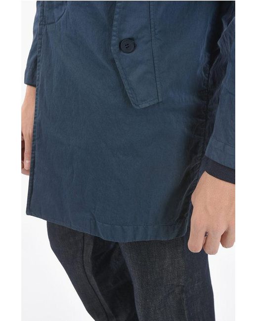 Corneliani Blue Cc Collection O. Wear Hidden Closure Balmacaan Coat for men