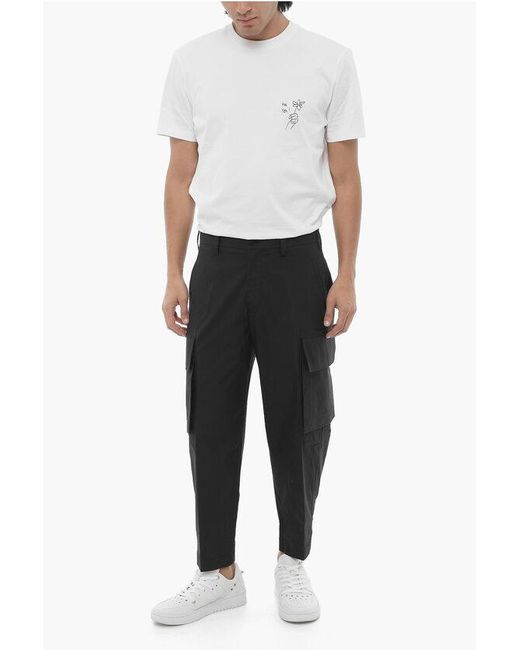 Neil Barrett Black Loose Fit Cargo Pants With Belt Loops for men