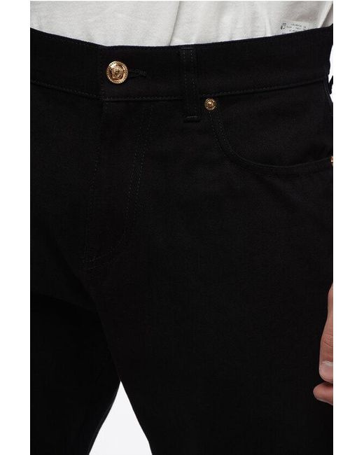 Versace Black Skinny Fit Denims With Belt Loops 16Cm for men