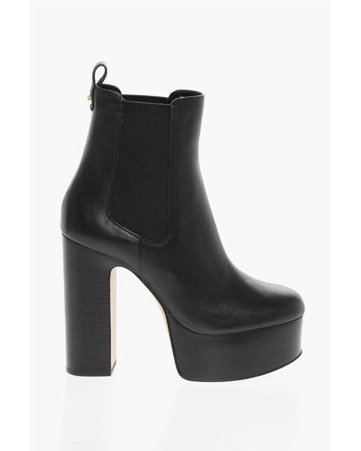Michael Kors Italian Leather Platform Chelsea Boots in Black Lyst UK