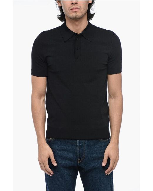 Neil Barrett Black Solid Color Slim Fit Polo Shirt for men