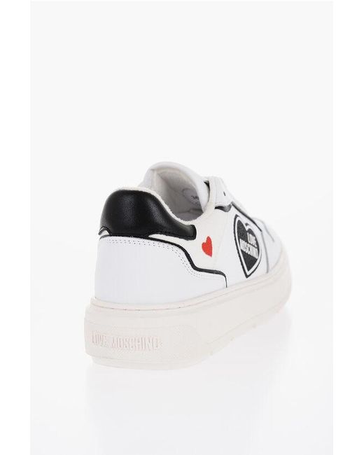 Moschino Multicolor Love Textured Leather Bold40 Low-Top Sneakers With Contrast