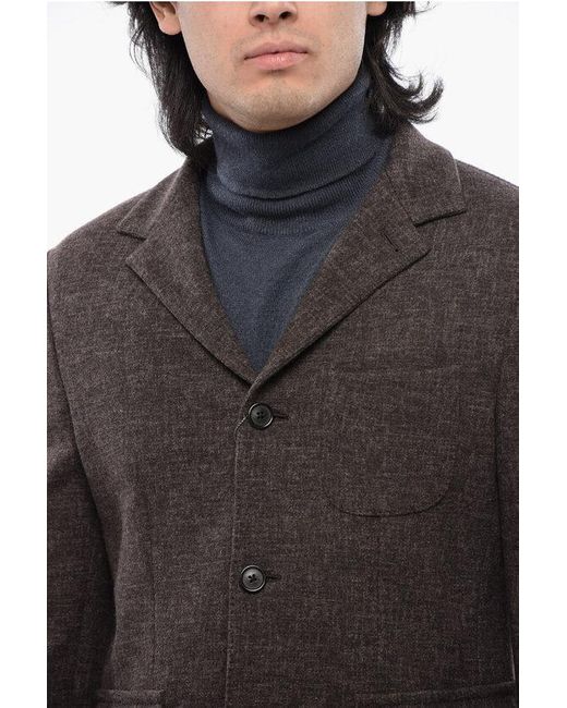Corneliani Gray Single-Breasted Jersey Blazer With Notch Lapel for men