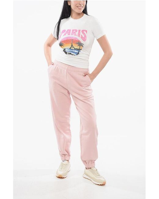 Versace Pink 1978 Re-Edition Brushed Cotton Sweatpants With Cuffs