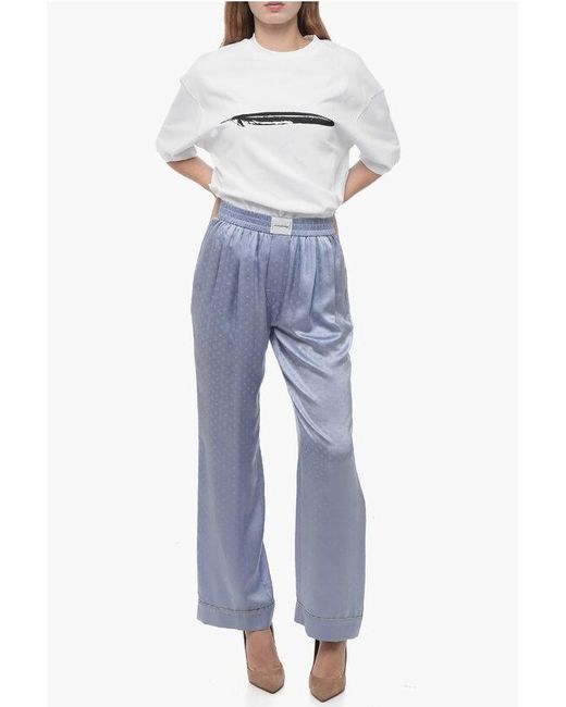 Alexander Wang Blue Alexander Wang T By Alexander Wang Silk Sleeping Pants With Paisley Motif