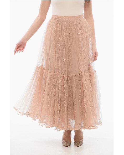 Dior Pink Mesh Long Circle Skirt