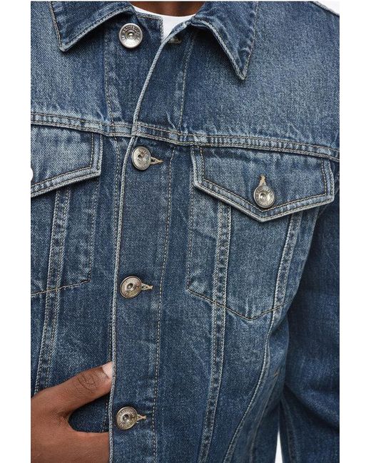 Brunello Cucinelli Blue Dark-Wash Denim Saharan Jacket for men