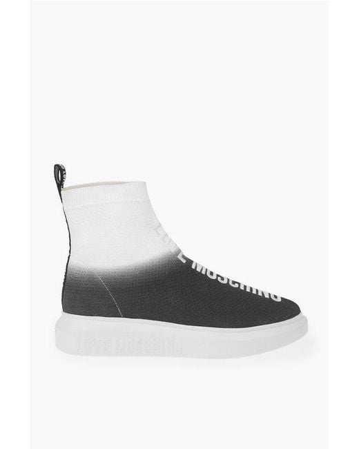 Moschino Multicolor Love Shaded Sock High Top Sneakers With Embroidery Logo