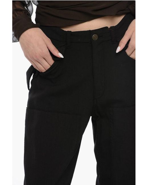 Etro Black Loose-Fit Cargo Pants With Velcro Detail