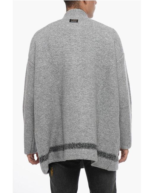 Dolce & Gabbana Gray Wool Blend Cardigan with Pockets for men