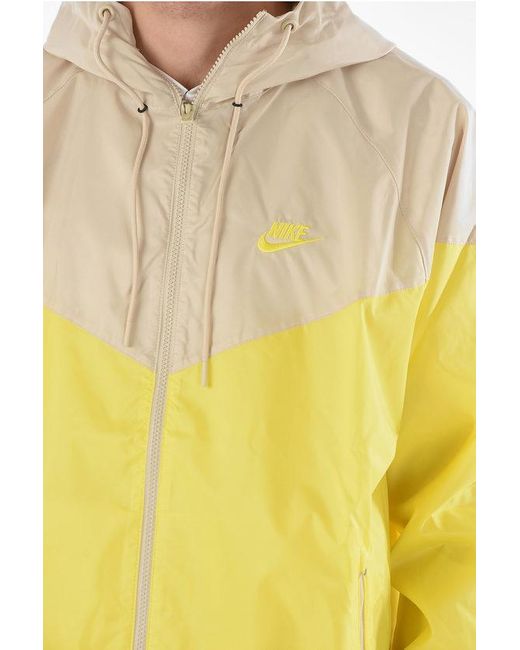Nike Yellow Ultra Lightweight Two-Tone Windbreaker With Hood for men