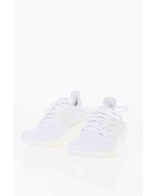 Adidas White Breathable Fabric Ultraboost 22 Low Top Sneakers