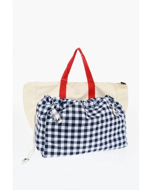 Woolrich Red Canvas Tote Bag With Tape Handles And Adjustable Shoulder St Size Unic