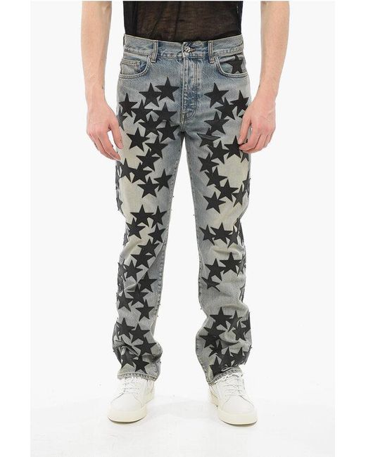 Amiri Black Vintage Wash Chemist Denims With Leather Patches 21Cm for men