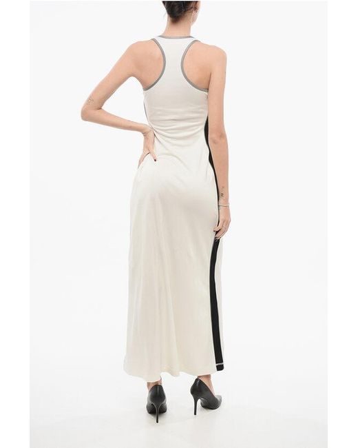DIESEL White Viscose Slip Dress With Embroidered Logo