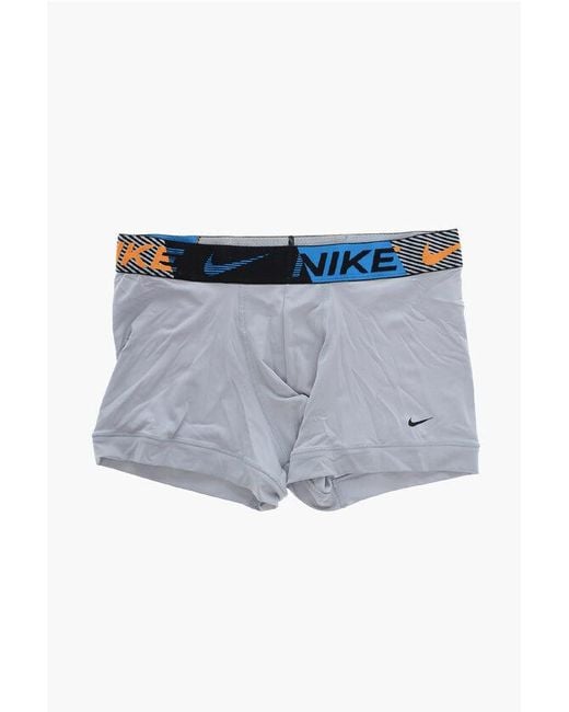 Nike Blue Set Of 3 Dri-Fit Boxer With Logoed Elastic Band for men