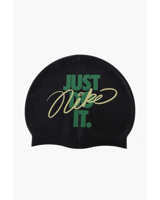 Nike Black Swim Printed Silicone Pool Cap