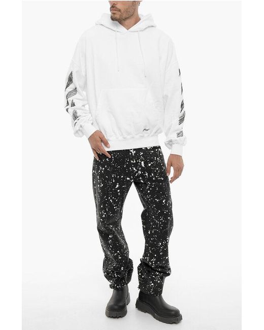 Off-White c/o Virgil Abloh White Brushed Cotton Scribble Diag Hoodie for men