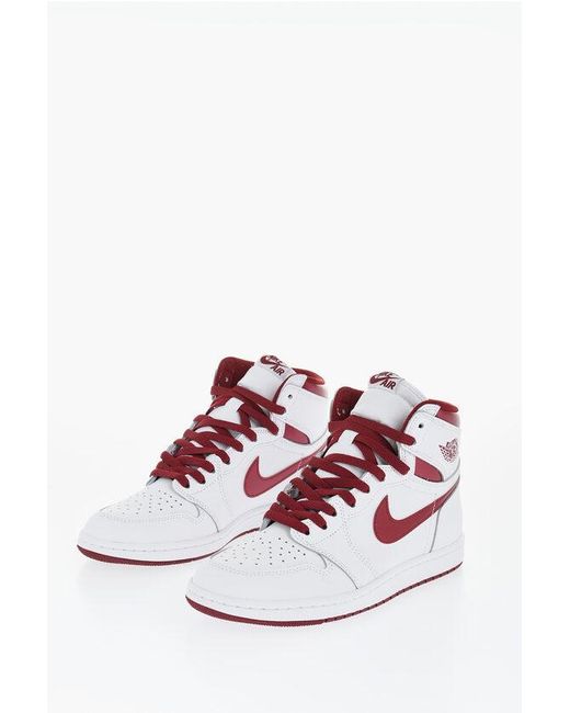 Nike White Air Jordan Two-Tone Leather 1 Hi 85 High-Top Sneakers for men