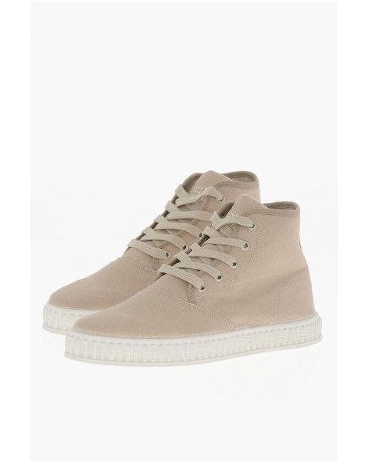 Maison Margiela Natural Mm22 Canvas High-Top Sneakers With Rubber Sole for men