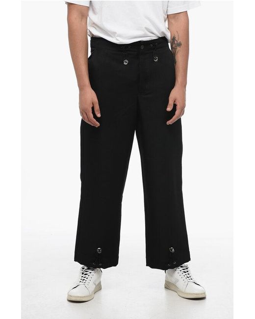 Armani Black Emporio 3-Pocket Pants With Drawstringed Waist And Ankles for men