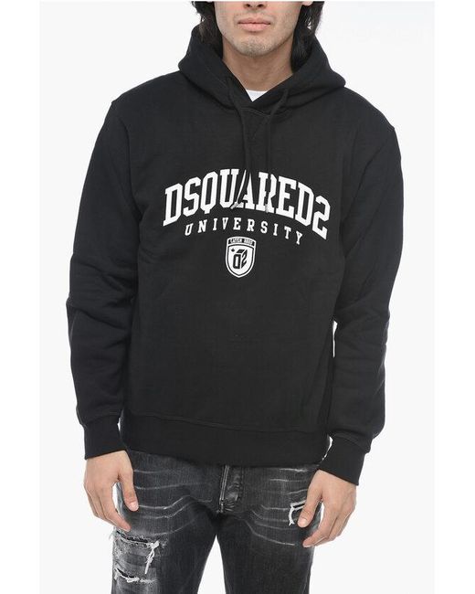 DSquared Cool Fit Hoodie Sweatshirt With University Print in Black for Men Lyst UK