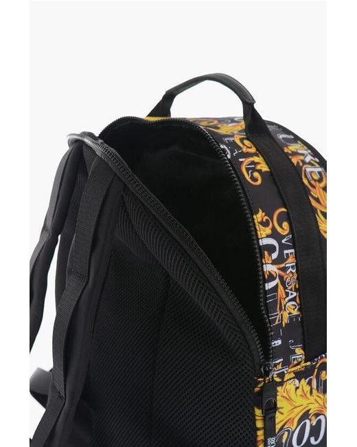 Versace Jeans Couture Baroque Patterned Fabric Backpack in