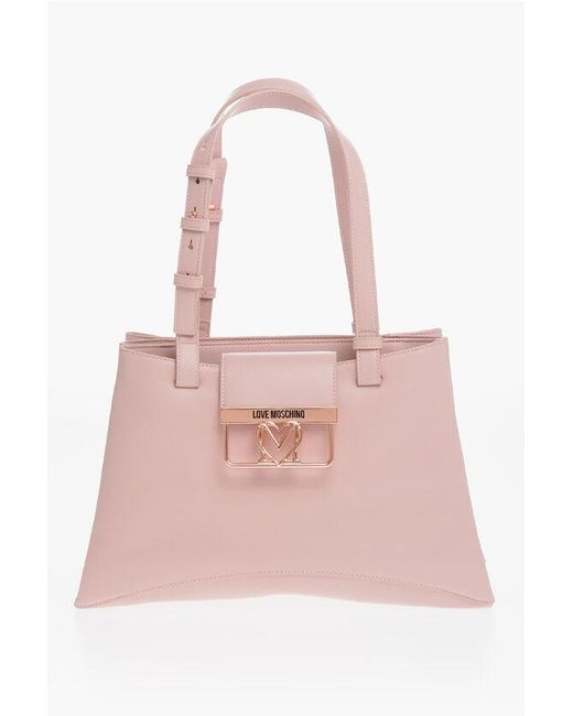 Moschino Pink Love 3 Compartment Faux Leather Tote Bag