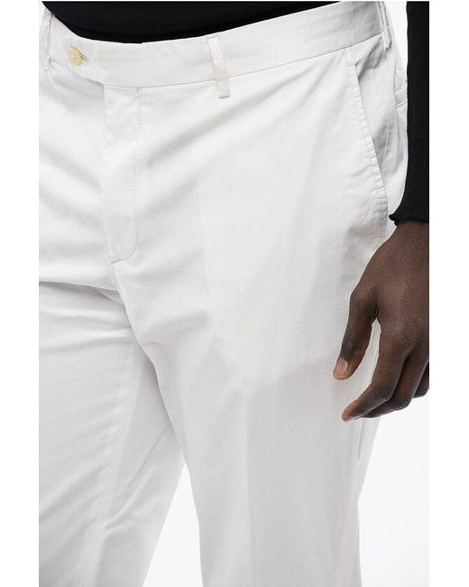 Corneliani White Id Cotton Identity Pants for men