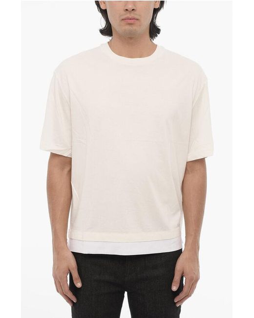 Neil Barrett White Solid Color Slim Fit Crew-Neck T-Shirt for men