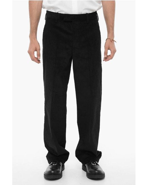 Neil Barrett Black Loose Fit Corduroy Pants for men