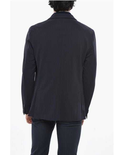 Nino Danieli Blue Solid Color 2-Button Blazer With Notch Lapel for men